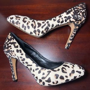 White House Black Market Leopard Calf Hair Pumps